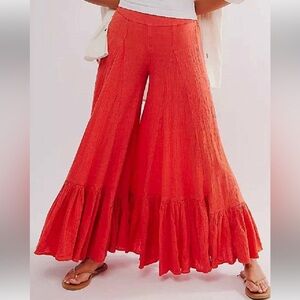 Coral Wide-Leg Pants